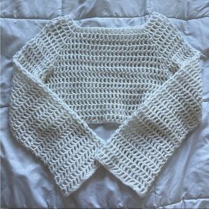 White Crochet Sweater